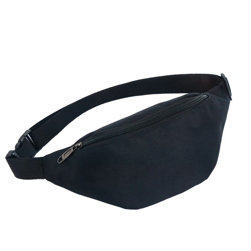 AIREEBAY Waist Bag Female Belt Brand Waterproof Chest Handbag Unisex Fanny Pack Ladies Waist Pack Belly Bags Purse: Black