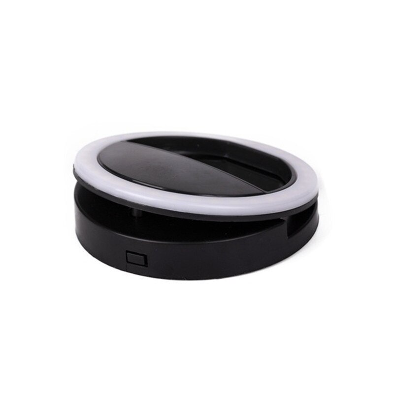 Anillo de luz LED con Clip para teléfono móvil, anillo de luz portátil para Selfie, para teléfono móvil: black