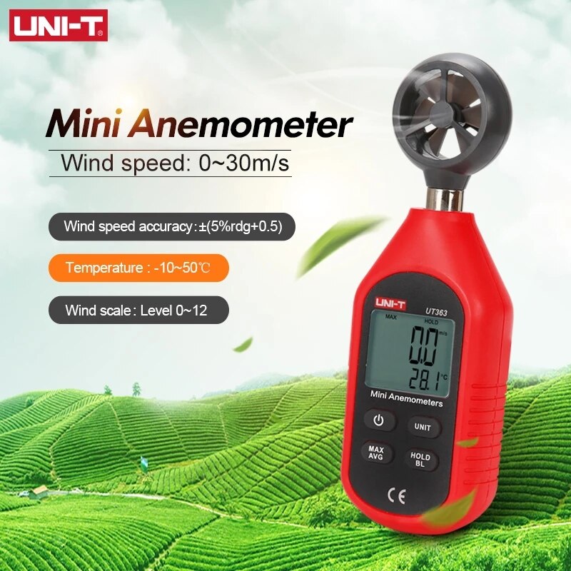 UNI-T UT361/UT362/UT363/UT363BT/UT 363 S Digital Anemometer Wind Speed Air Volume Meter Tachometer Data Storage Logger