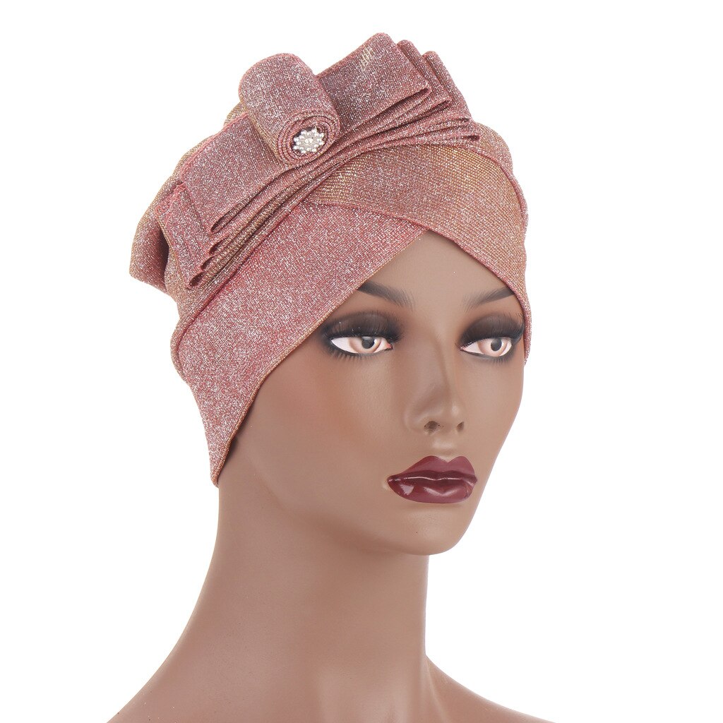 Turban à nœud papillon, casquette Hijab, musulman, prêt à porter, couvre-chef islamique, chimio, chapeau africain, été,: 3