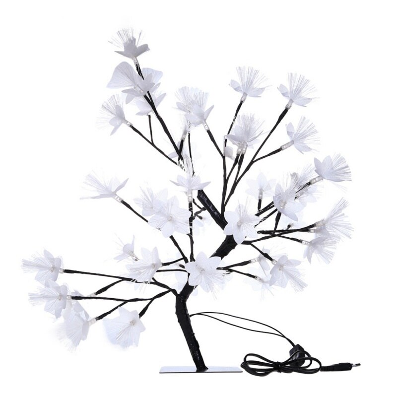 LED tree branch night light fiber optic flower tree lamp room mirror decoration desktop decoration cherry tree lamp: Default Title