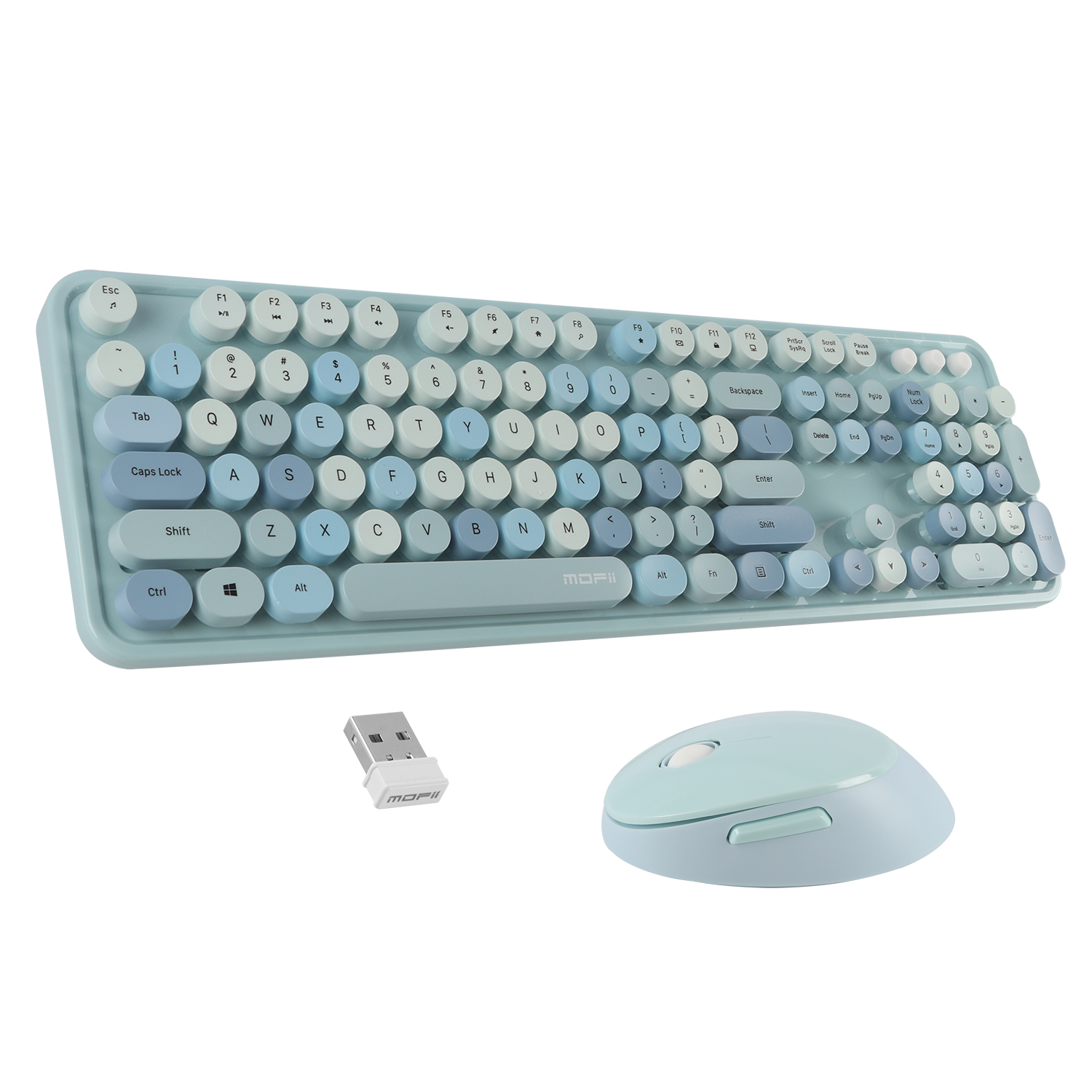 Draadloze Toetsenbord En Muis Combo 104 Keycaps Set Met Usb-ontvanger Voor Pc Laptop Gamer: Blue