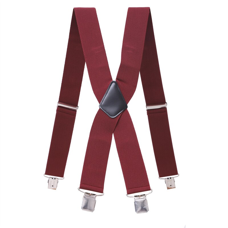 Bretelles longues de 120cm pour hommes, grandes tailles, dos X, pinces solides, largeur de 5cm: 4