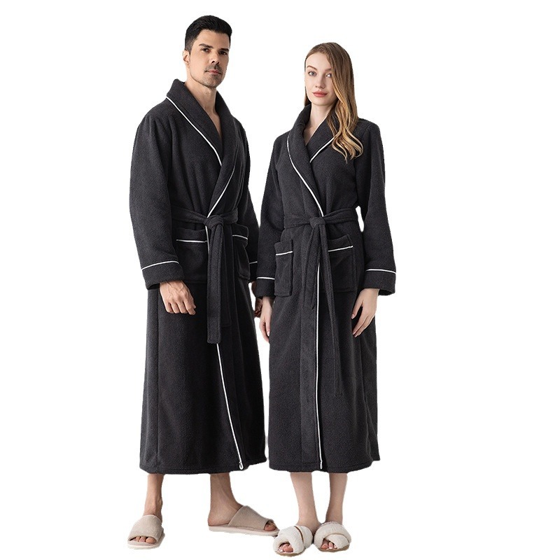 Paar Bademantel Herren halb-Samt Schlafanzug Herbst Winter gepolstert verdickt langen Bademantel Damen Heimat tragen Bademantel Frauen Universal-