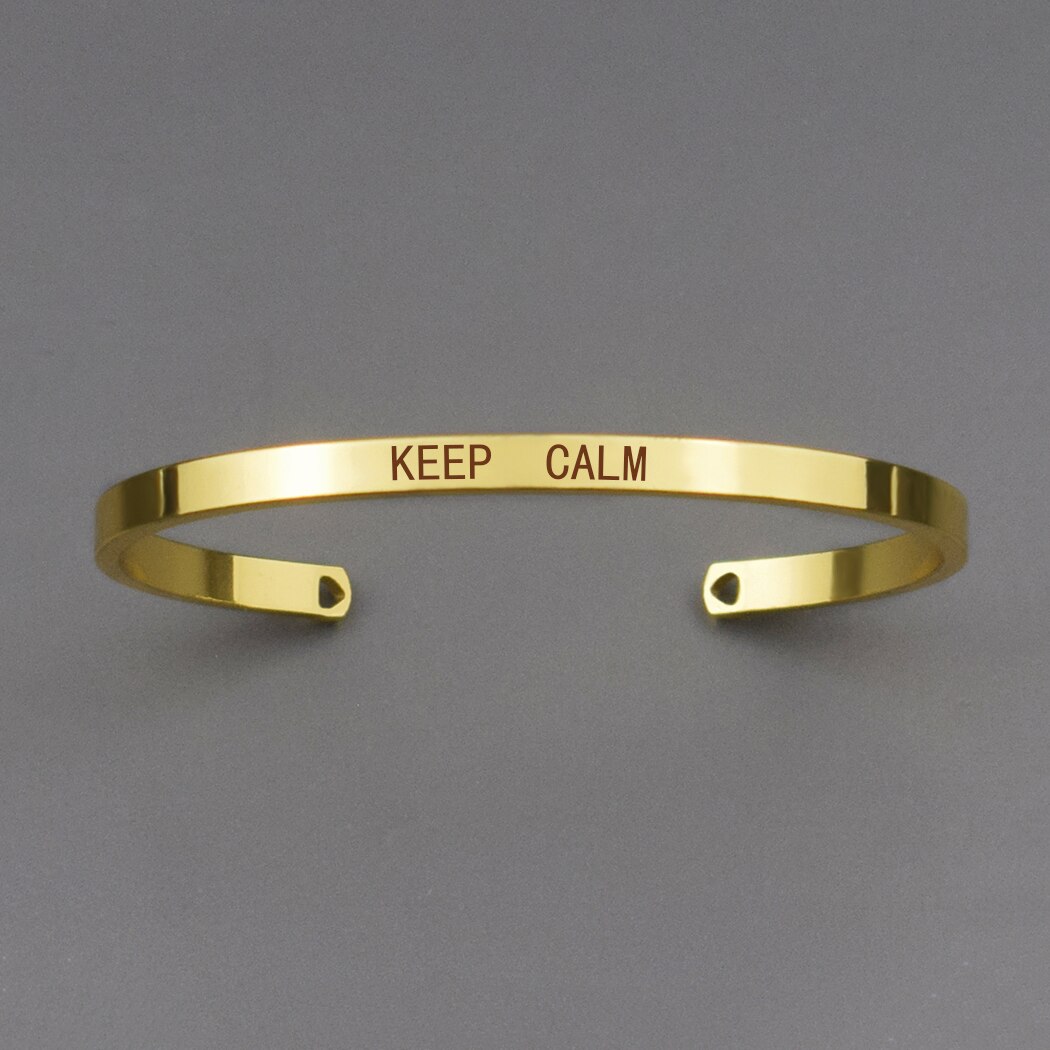 MANTENHA A CALMA Gravado Pulseira CARPE DIEM, ALMAS gêmeas de Metal Lettering Pulseira CharmCuff Pulseiras Mulheres Acessórios de Moda Presente