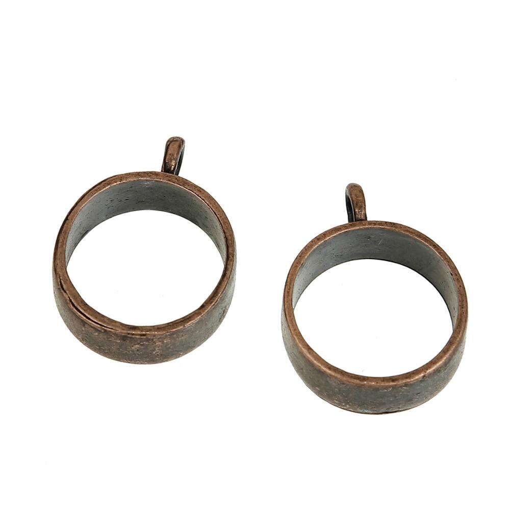 8 temporadas 3 uds de aleación de Zinc de engaste trasero abierto colgantes para mujer para Resina redondo antiguo cobre/color de plata/de bronce antiguo 26x19mm: Antique Copper