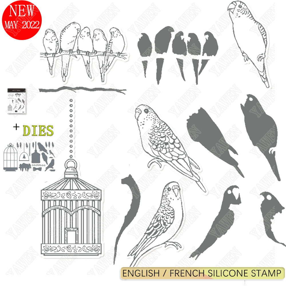Matrices de découpe en métal et timbres, oiseau perroquet, artisanat de Scrapbooking, modèle d&#39;album Photo, décoration faite à la main, nouveauté 2022