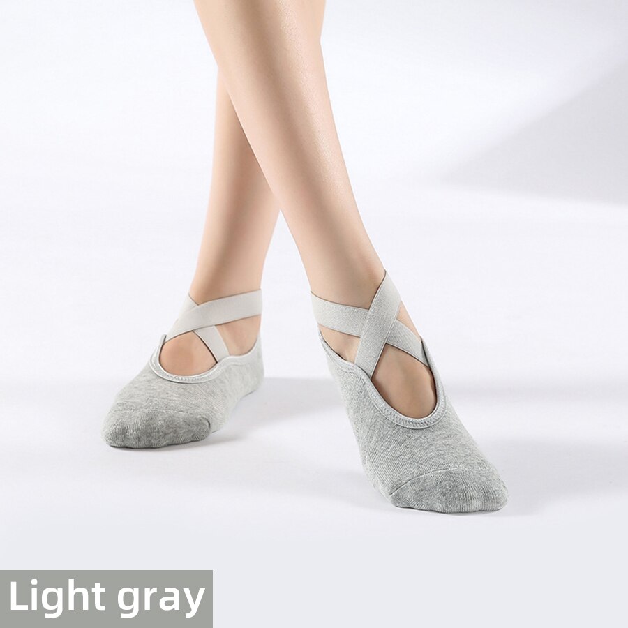 Fitness Nicht-Unterhose Griffe &Ampere; Riemen Yoga Socken Bandage Baumwolle Pilates Socken Reine Stange Ballett tanzen Atmungsaktive trainieren Fitnessstudio für Frauen: Yoga wa qh / dünn