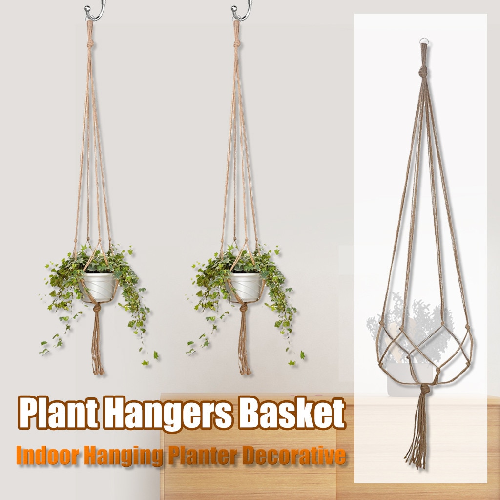 2 stk planteophæng urtepotte bomuldsreb væg planteholder boligindretning havedekoration vintage macrame planteophæng urtepotte
