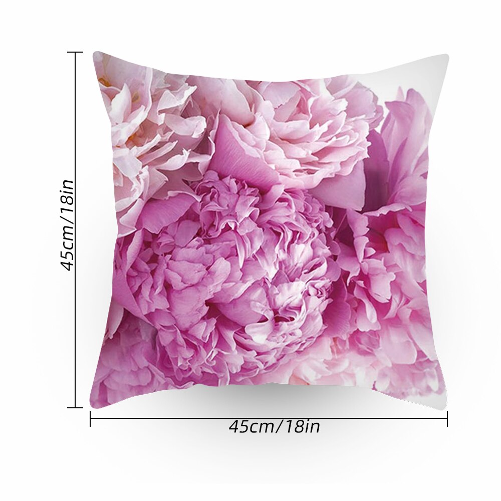 45 x 45cm 1 blomst farverig sofa pudebetræk pink pudebetræk pudebetræk hjemme sovesofa stol dekoration 17.72x 17.72 tommer: L