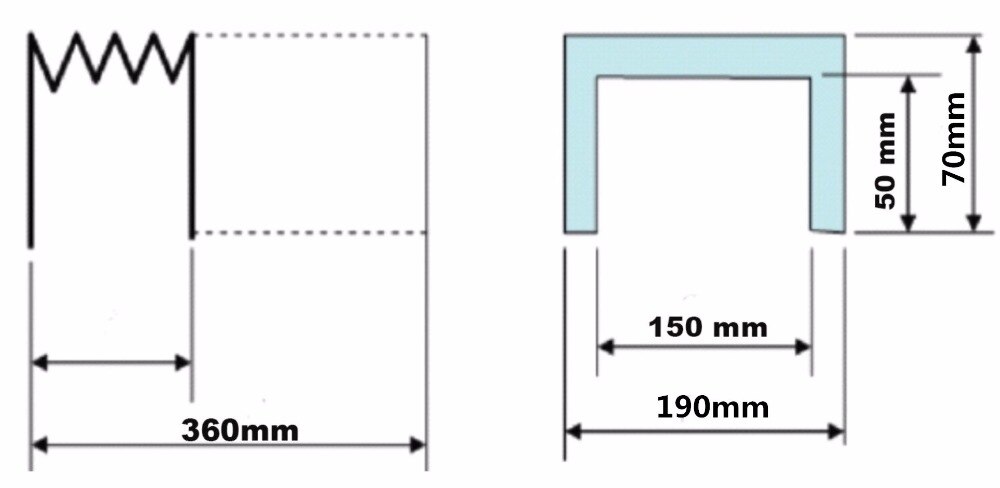 Bellows for Milling Machine,width 190mm x height 70mm x Lmax 360mm