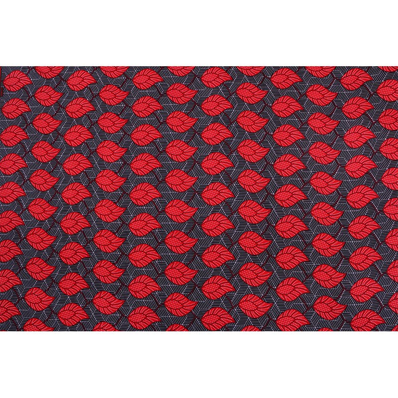 6 Yards Red Ankara African Real Wax Fabric Real Wax Fabric Material Pure Polyester Printed Wax Fabric Material