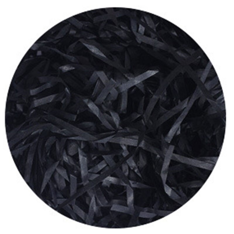 Kleurrijke Bruiloft Shred Papier Boxes Filler Papiersnippers Golfsnit Papier Bonbondoos Filler Valentine Confetti Shred Papier: Black