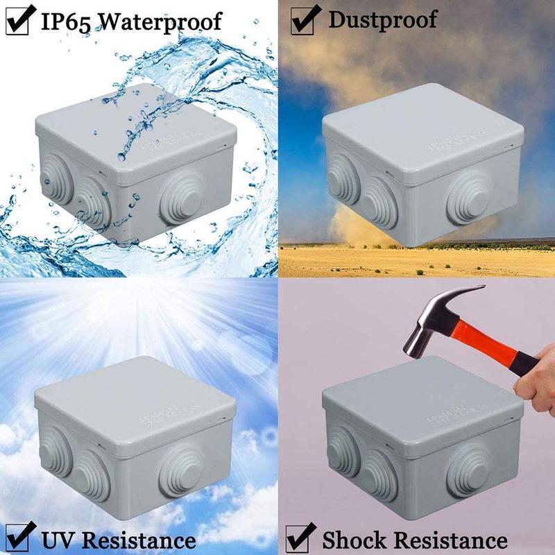 ABS Plastic IP55 Waterproof Junction Box DIY Outdoor Electrical Connection box Cable Branch box