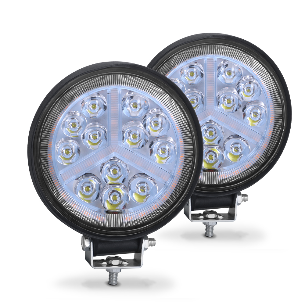 Led Work Light Bar 48W 16 barra Square Round Spotlight DRL Car Light For 4x4 led bar offroad SUV ATV Truck Excavator White Amber: 2x 36W work light