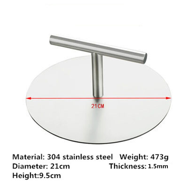 Grill roast squid cake tools Steak press pressure iron board Flat meat hovel cooking BBQ kitchen cooking utensils: 21cm