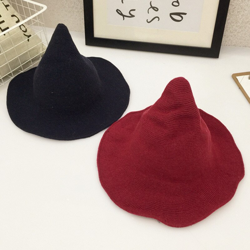 Halloween femmes sorcière chapeau moderne sorcière chapeau en laine de mouton de nous Halloween fête sorcière chapeaux