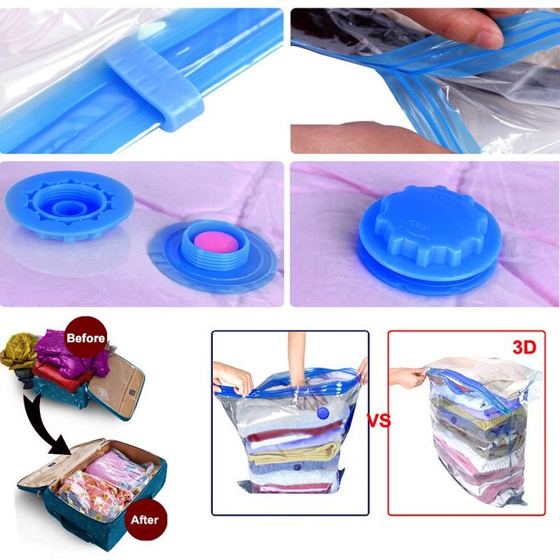 Torby próżniowe robić przechowywania ubrań transparentne, przechowywanie, magazynowanie, torba, organizacja, organizer, składany, ubrania, kompresor, podróżowanie, oszczędność miejsca, pakowanie