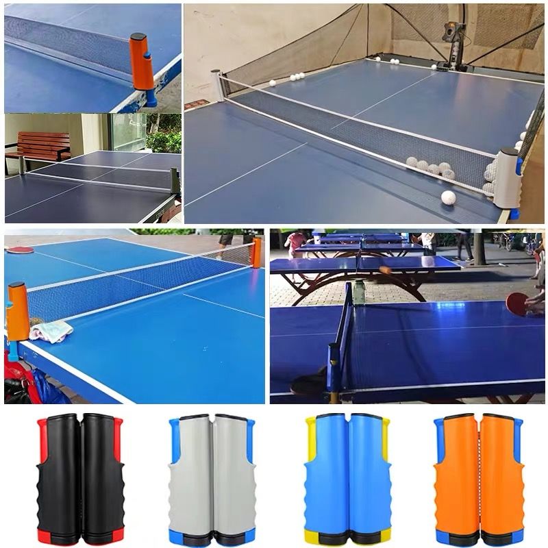Rede portátil de tênis de mesa, rede de ping-pong retrátil para substituição, conjunto de raquete de tênis de mesa
