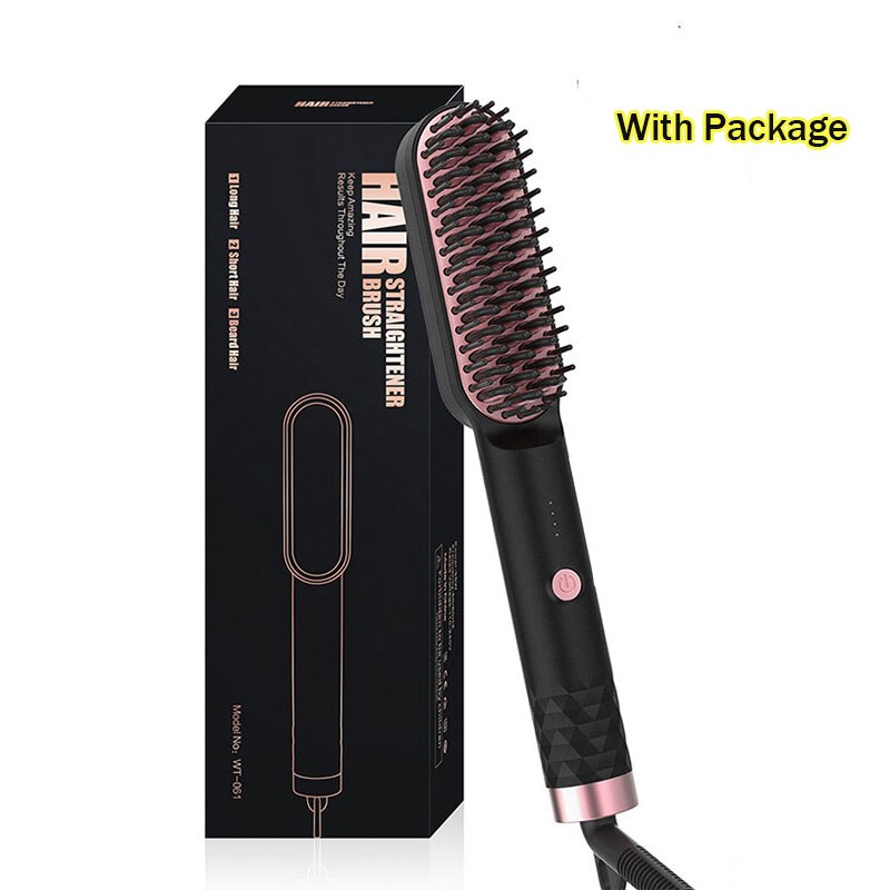 Multifunctional Beard Straightener Hair Straighten Straightening Beard Comb Hair Brush Quick Hair Styler Men Hair Styler Tool: with box / US