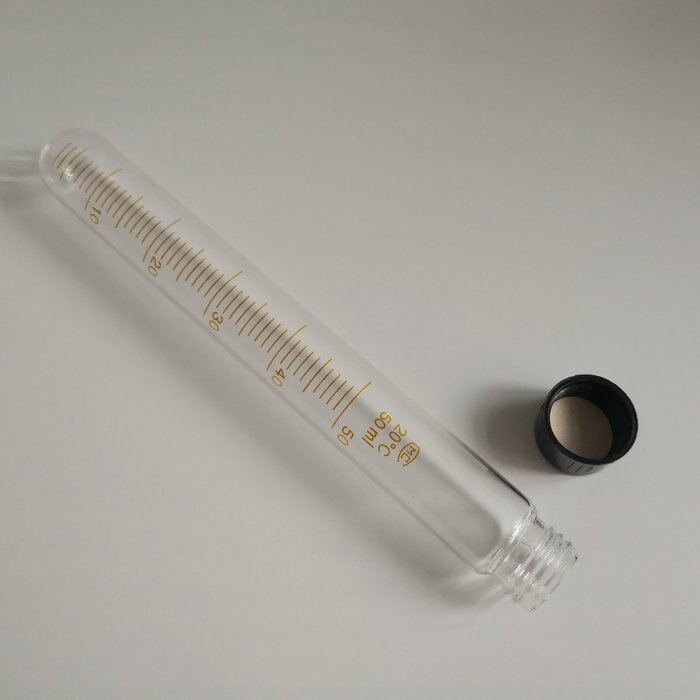 10pcs 50ml Graduation Glass Test Tube Round Bottom Graduated Centrifuge Tube With Silicon Rubber Liners Autoclavable