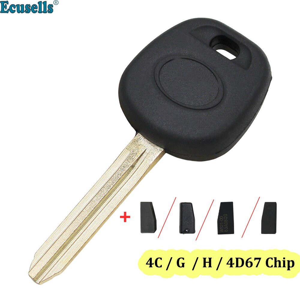 Transponder Ignition Blank Key shell for TOYOTA Corolla Camry 4Runner HiAce Highlander RAV4 with 4C/4D67/G/H chip Uncut TOY43