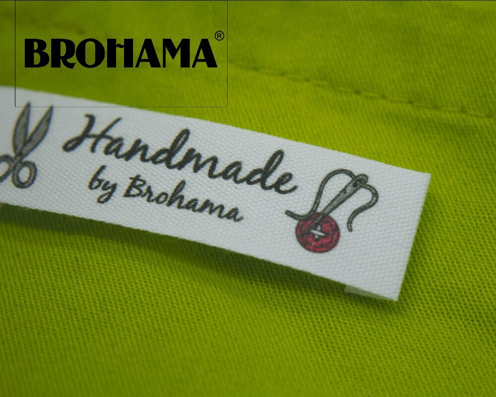 Sewing labels / custom brand labels, clothing labels, fabric 100% cotton, printing, Handmade Sewing (MD526)