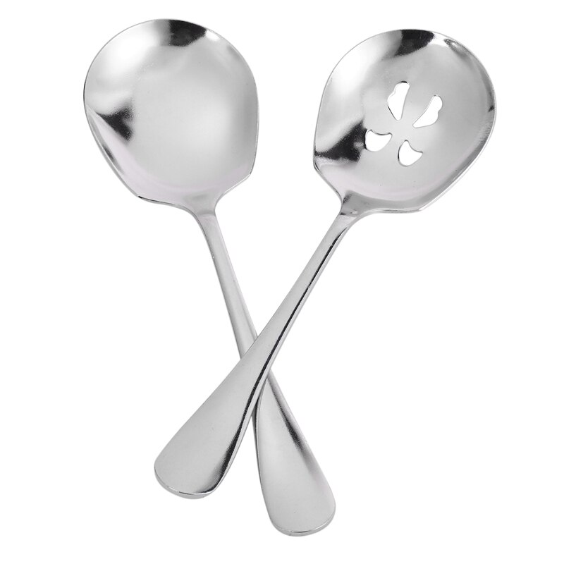 Dinner Spoon Set, Stainless Steel Buffet Banquet Spoon, Catering, Restaurant Service Tableware,6 Pieces