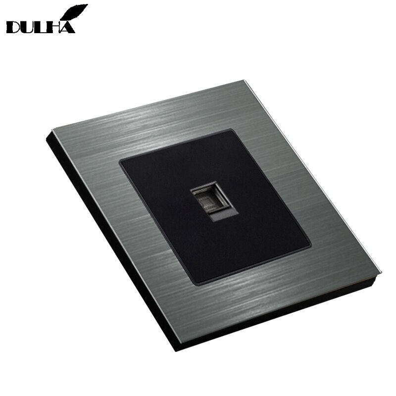 Computer Wall Ethernet Socket, Luxurious Satin Metal Panel, Electric RJ45 Data Network Internet Jack Cat5 Coaxial Plug Outlet