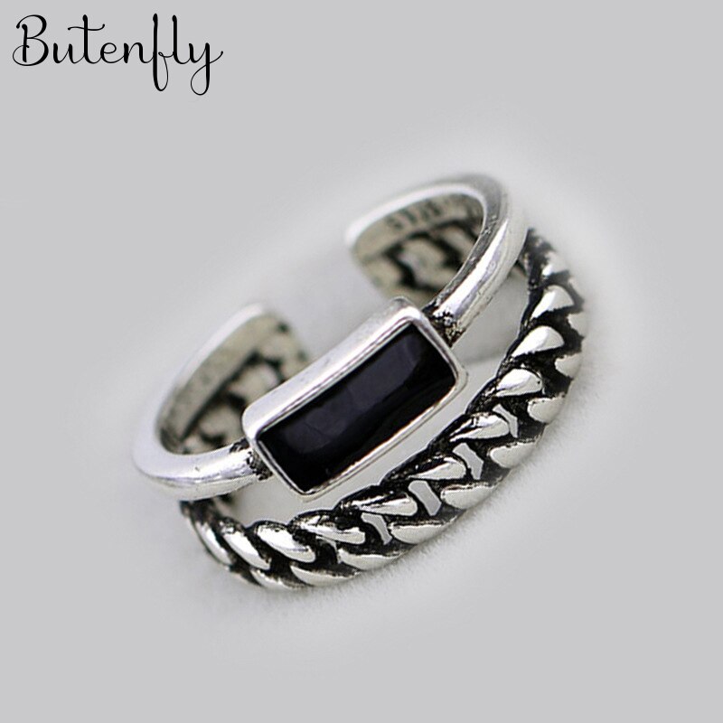 Persoonlijkheid Bohemian Vintage Zwarte Kettingen Ringen Voor Vrouwen Mannen Vintage Ringen Gothic Sieraden Valentines