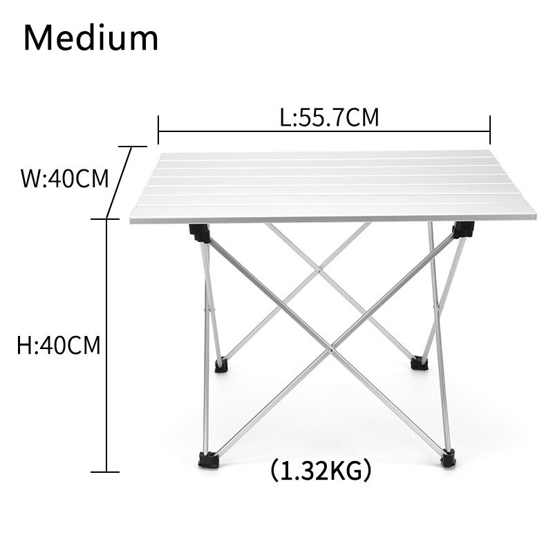 Outdoor Aluminum Alloy Folding Table Camping Picnic Barbecue Table Portable Dining Table: Medium