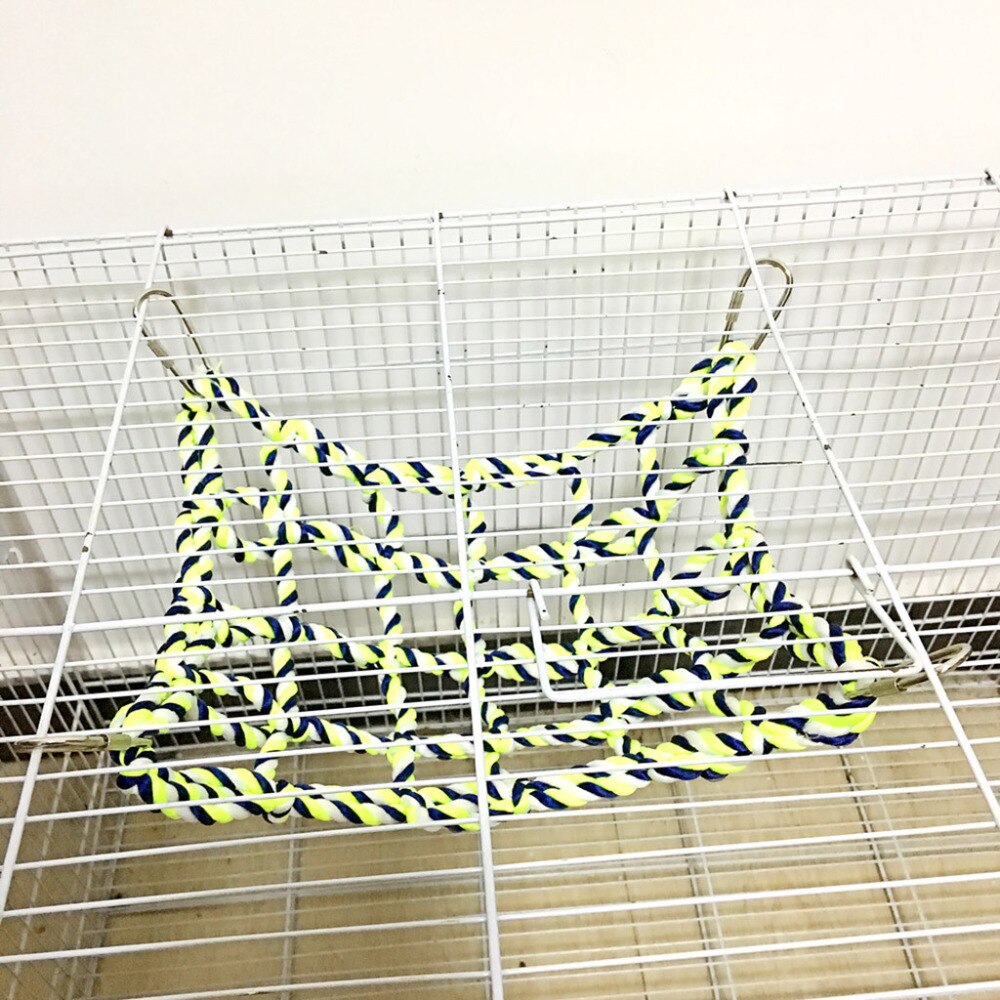 28cm papegojor klätternät leksak natur rep gunga mesh nätstege för fågelpärlor tuggleksaker med krok husdjursmaterial &e