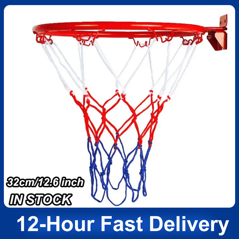 Fantastisk basketballkurv, nem at installere, 32cm basketballkurve, basketballmål, 1 sæt foldbar basketballkurv, metalmål med kant