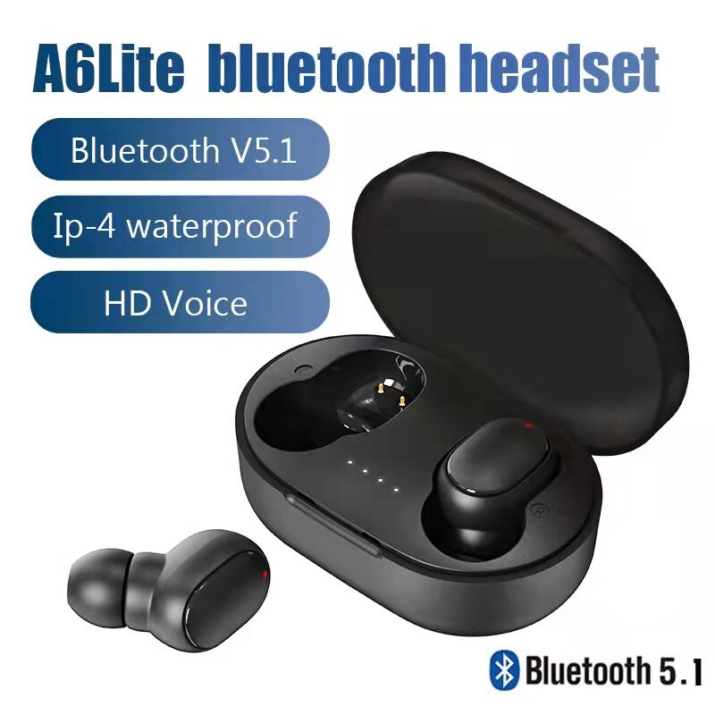 Originele A6S draadloze Bluetooth-oortelefoon TWS-headset Ruisonderdrukkende oortelefoon met microfoon Koptelefoon voor iPhone Xiaomi