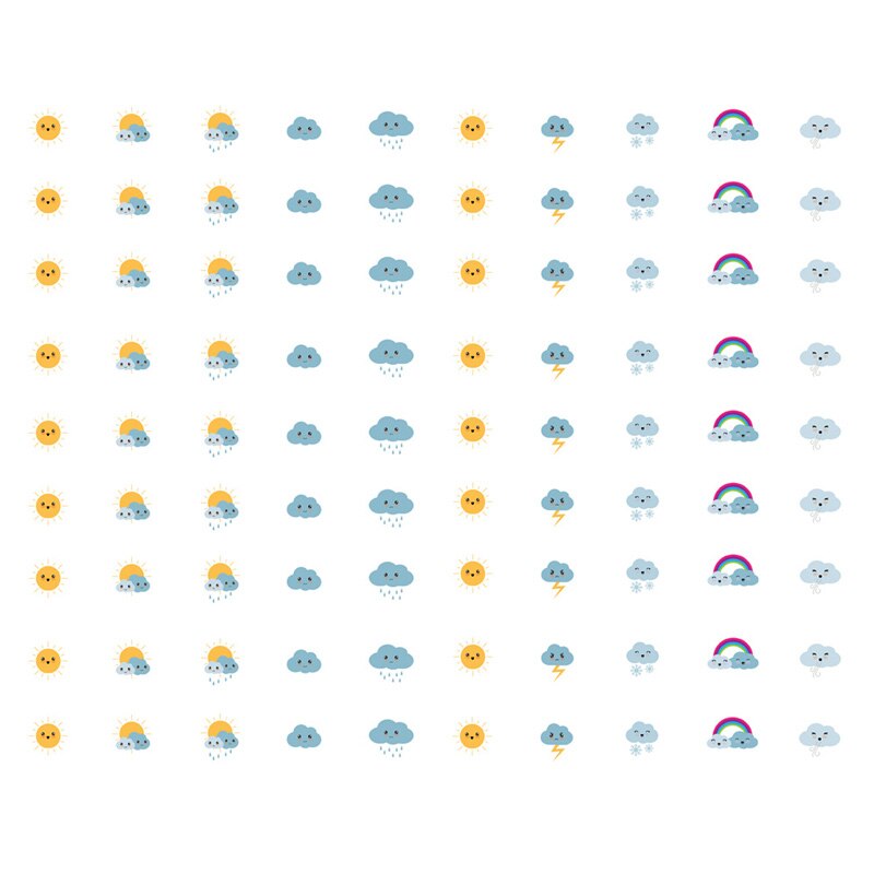 1 piezas tiempo de lluvia, sol, nube coreano precortado decoración pegatinas organizador de escritorio de la escuela suministros accesorios de oficina