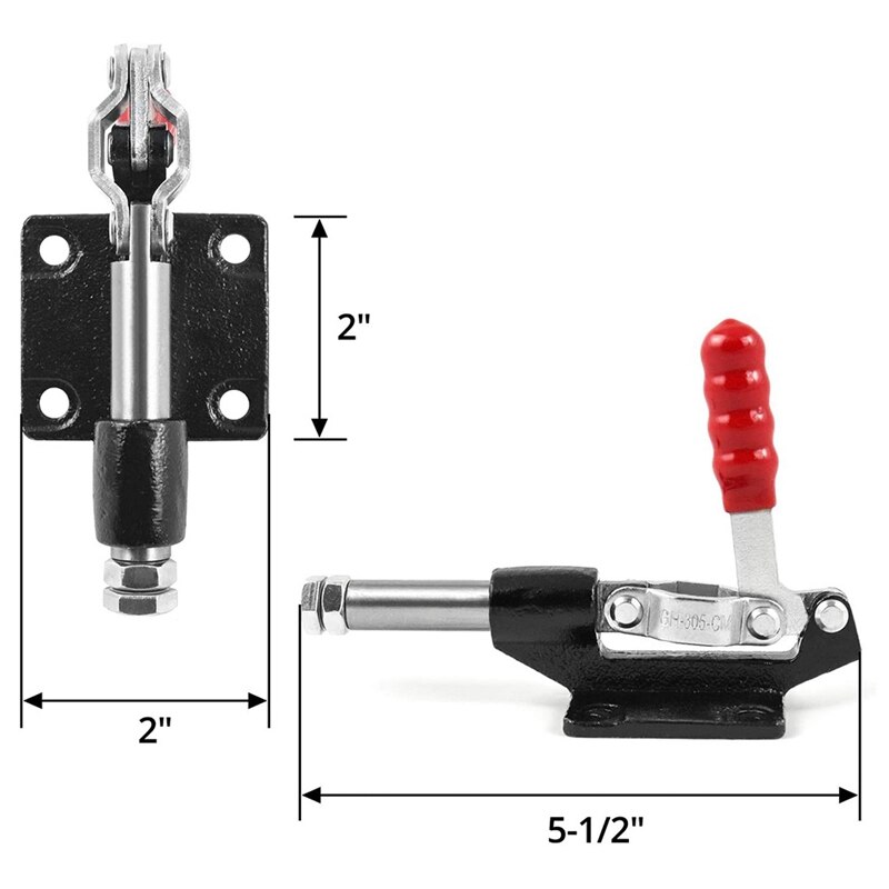 GH-305-EM Manual Quick Clamp Push-Pull Crank Clamp Push-Pull Clamp with Flange Base Plate for Woodworking Operation