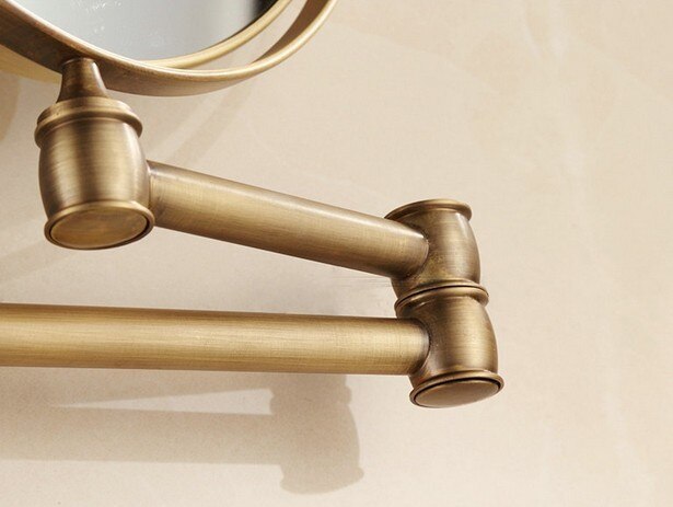 Antique bathroom folding makeup sided mirror retractable folding magnifier beauty mirror Rose gold