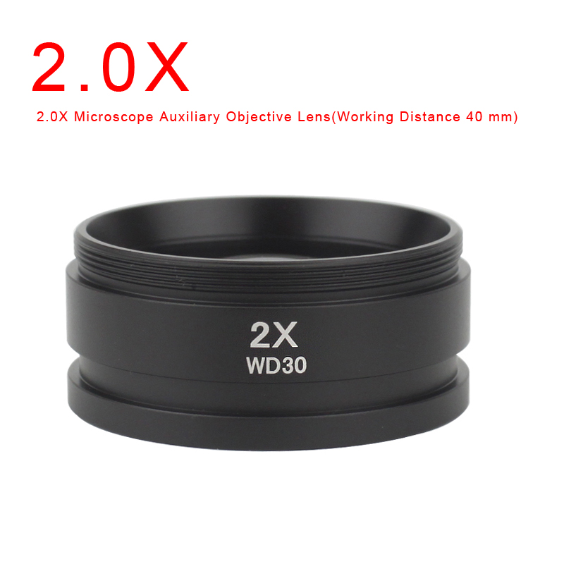 WD165 0.5X 0.7X 0.75X 1.5X 2.0X Auxiliary Objectief Draad 48Mm Barlow Glas Lens Voor Stereo Trinoculaire Microscoop: Oranje