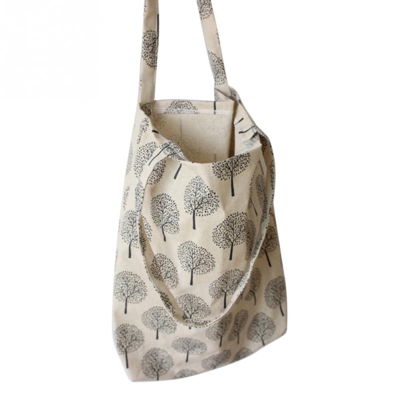 Floral Printed Casual Tote Large Capacity Female Handbags Single Shoulder Shopping Bags Daily Use Women Canvas Beach Bag: Brown