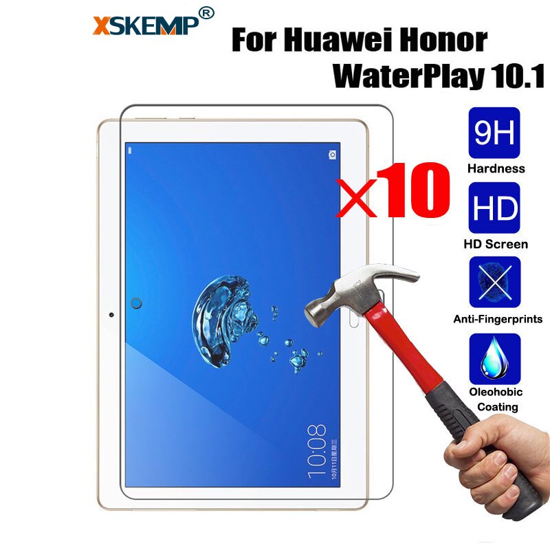 XSKEMP 10 Stks/partij Clear Gehard Glas Voor Huawei Honor WaterPlay 10.1 Screen Protector Tablet Film 9 H Hardheid Ultra-dunne Guard