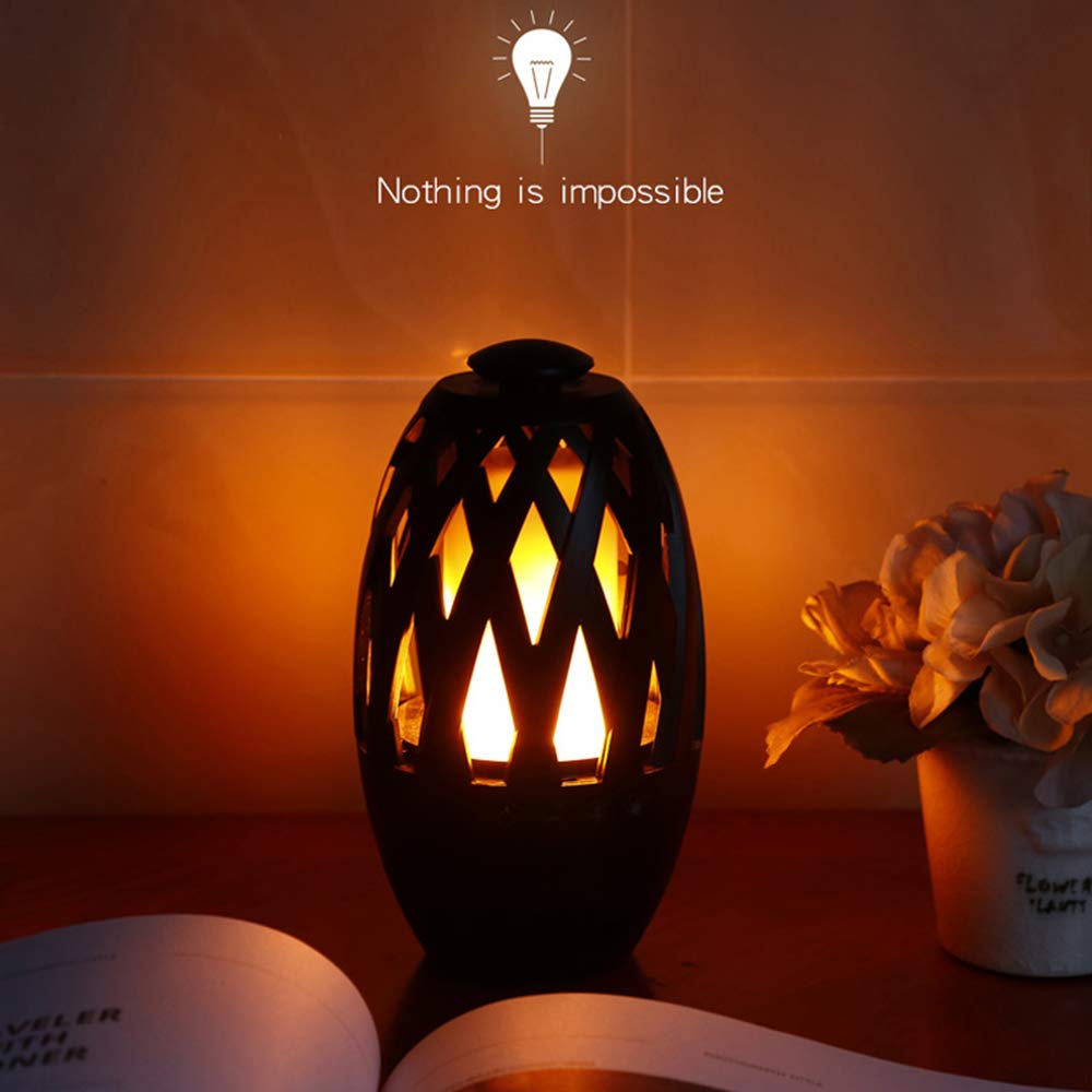 BTS 596 Bluetooth Lautsprecher USB Ladung Führte Flamme Lichter draussen Tragbare LED Flamme Fackel Atmosphäbetreffend Lampe für Camping, nacht, Tisch