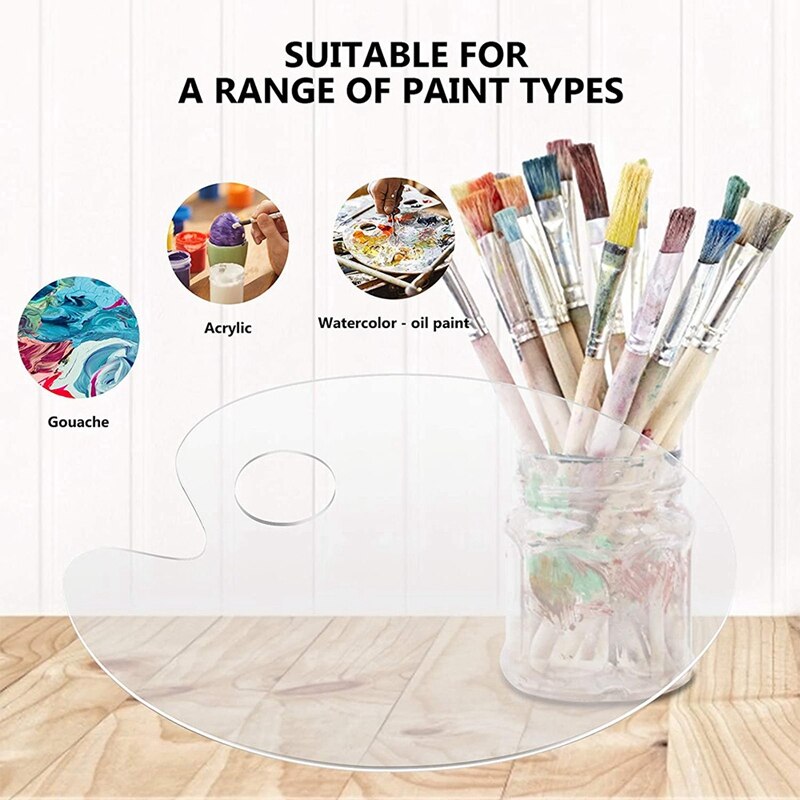 6 Pack 10X6 Inches Acryl Verf Houder Trays Art Palet Met Duim Gat Voor Diy Art Craft Mengen en Schilderen