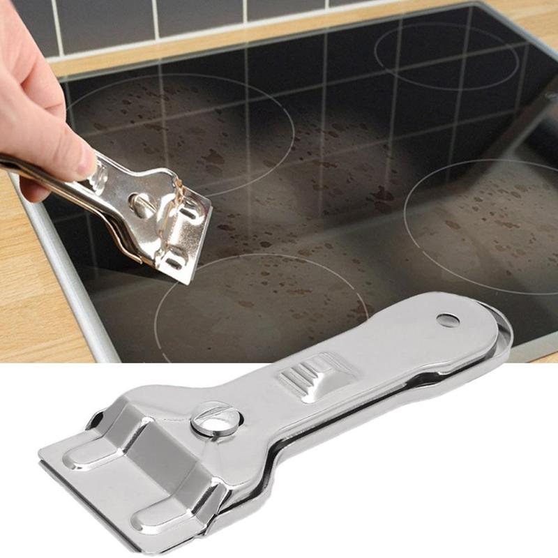 Stainless Steel Scraper Cleaner Removing Seated Residuals Multifunction Paint Surface Scrape Stains Tool Ceramic D9A5