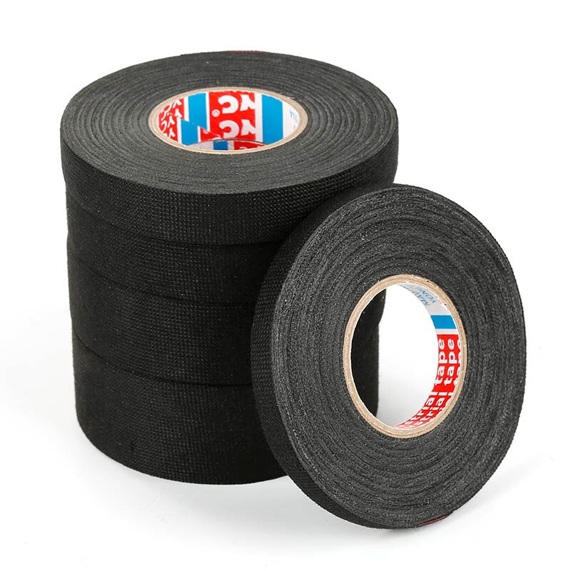 19mmx15m Car Adhesive Cloth Tape For Cable Harness Wiring Loom Black Non-woven Cloth Tape For Cable Harness Wiring Loom