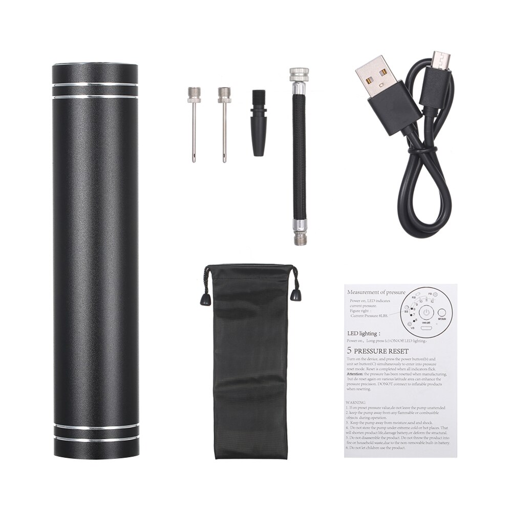 Electric Ball Pump - Portable Low Noise Automatic Inflator with Needle & Nozzle: With battery