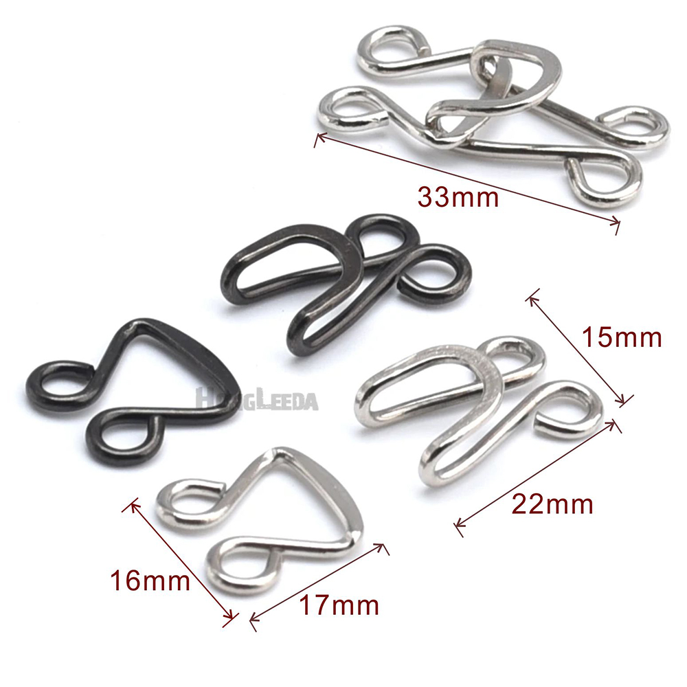 40sets/lot Big Metal Brass Hook Eye 16# Trousers/Skirt/Pant/Dress Silver Nickle, Black Nickle，Bronze Color