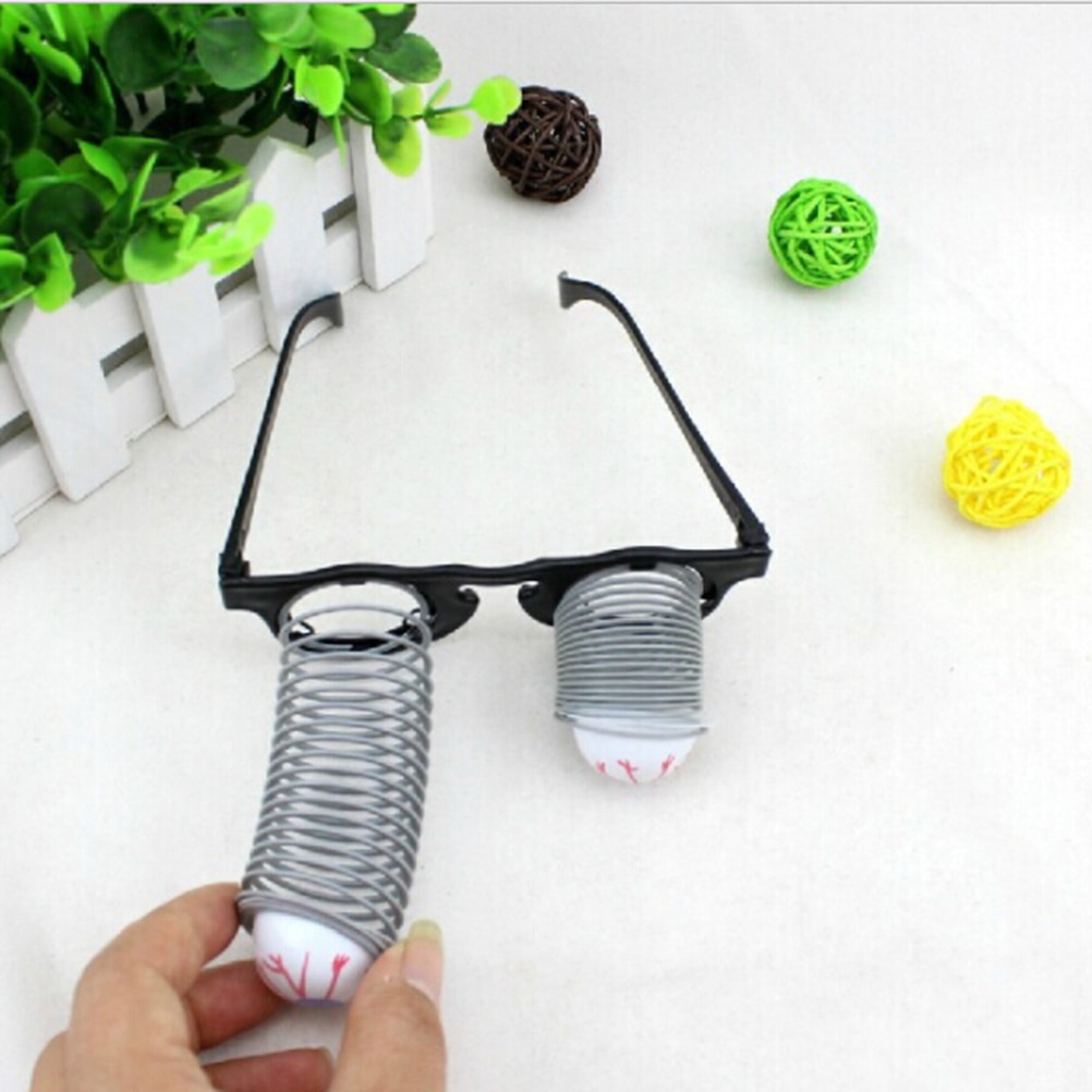 1Pcs Pop Out Eye Eyeball Prank Glasses Horror Scary Party Gags Practical Jokes Funny Toy Black and Gray