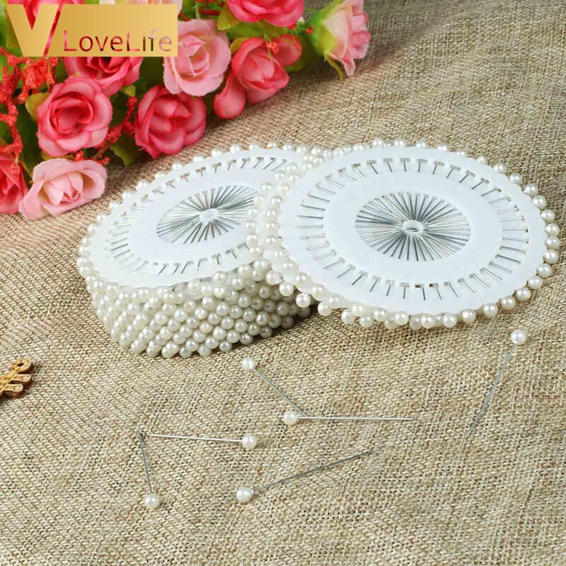 480 pcs 1.5 inch Ronde Pearl Hetero Head Pins Dressmaking Faux Peer Corsage Pin voor DIY Kleding Naaien Accessoires Naalden