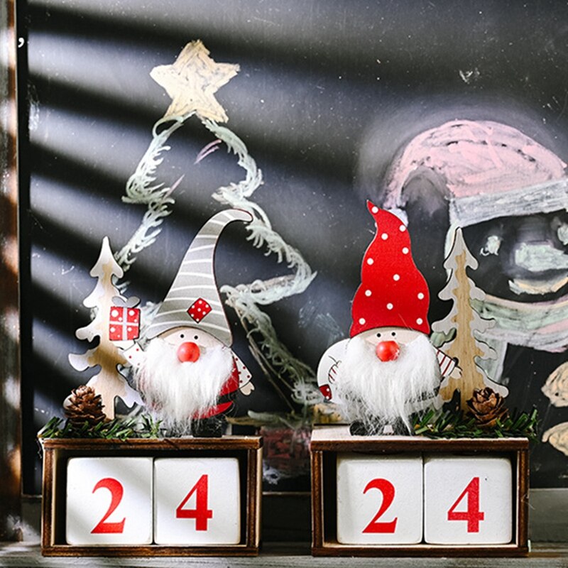 Joulukalenteri hyvää joulua koristeet kotiin vuosi santa claus nuket tonttu sisustus