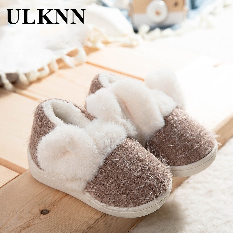 Ulknn Peuter Slippers Voor Meisjes Jongens 1-3 Jaar Winter Plus Fluwelen Warm Antislip Zachte bottom Leuke Konijn Baby Schoenen